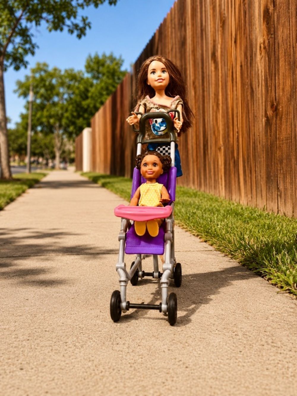 Skipper Stroller Playset with Purple Seat and Pink Tray